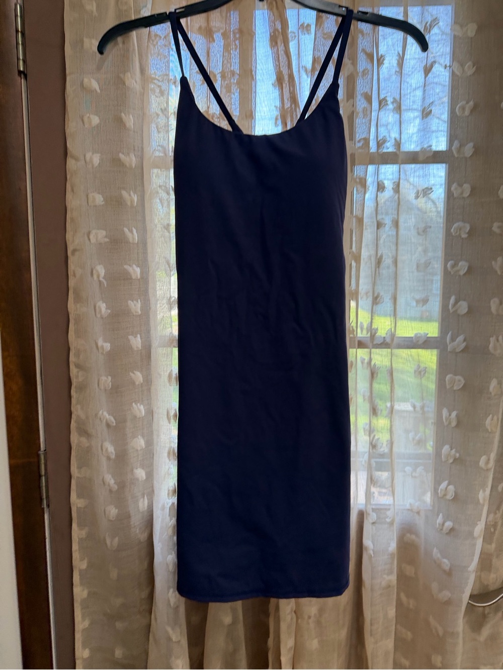 NWT Halara Navy Blue soft & stretchy build in bra shorts activewear Dress medium - Picture 4 of 10